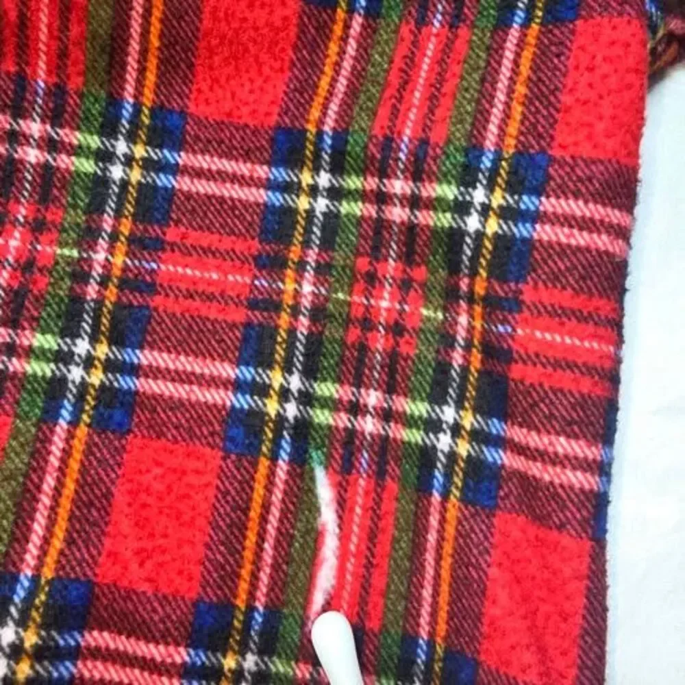 Little me size 0-3 months Christmas plaid pajamas footed